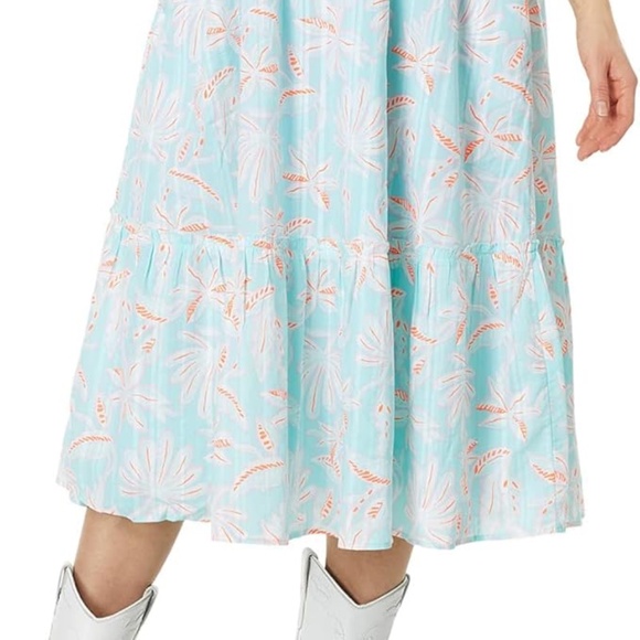 vineyard vines Cay Floral Smocked Midi Dress - Picture 6 of 6